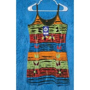 Himalayan Group 100% Cotton Multicolored Razor Cut Hand Embroidered Dress- XXL